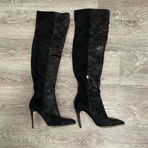 Guess black suede over the knee stiletto boots